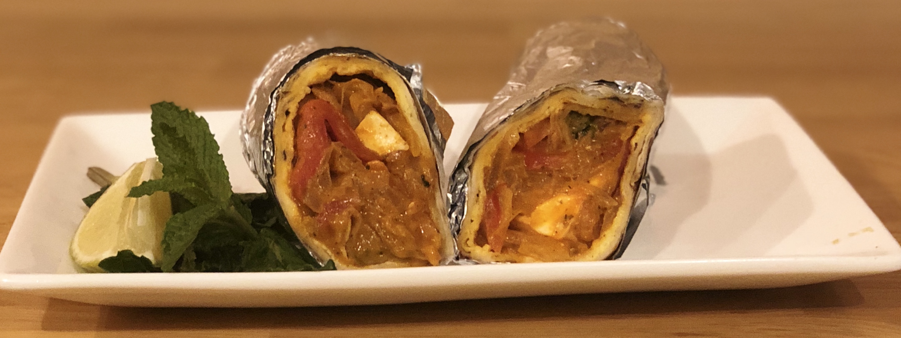 Order Paneer Tikka Masala Roll food online from Mint Indian Eatery store, Somerville on bringmethat.com