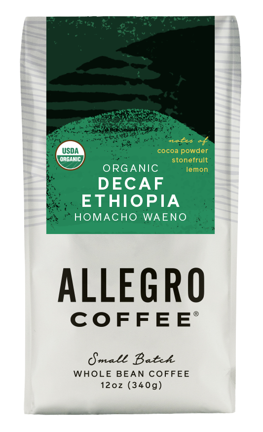 Order Organic Decaf Ethiopia Homacho Waeno food online from Allegro Coffee Company store, Reno on bringmethat.com