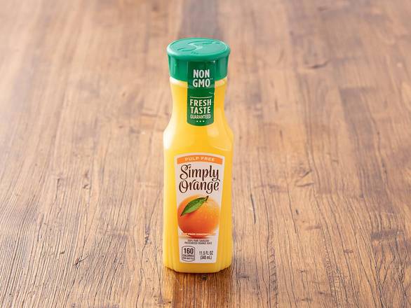 Order Simply Orange Juice - 11.5oz food online from La Madeleine store, Houston on bringmethat.com