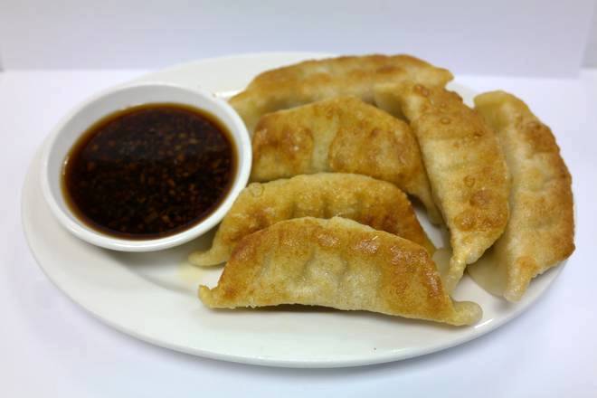 Order Fried Dumplings (6 pcs) (锅贴) food online from Szechuan Gourmet store, Strongsville on bringmethat.com