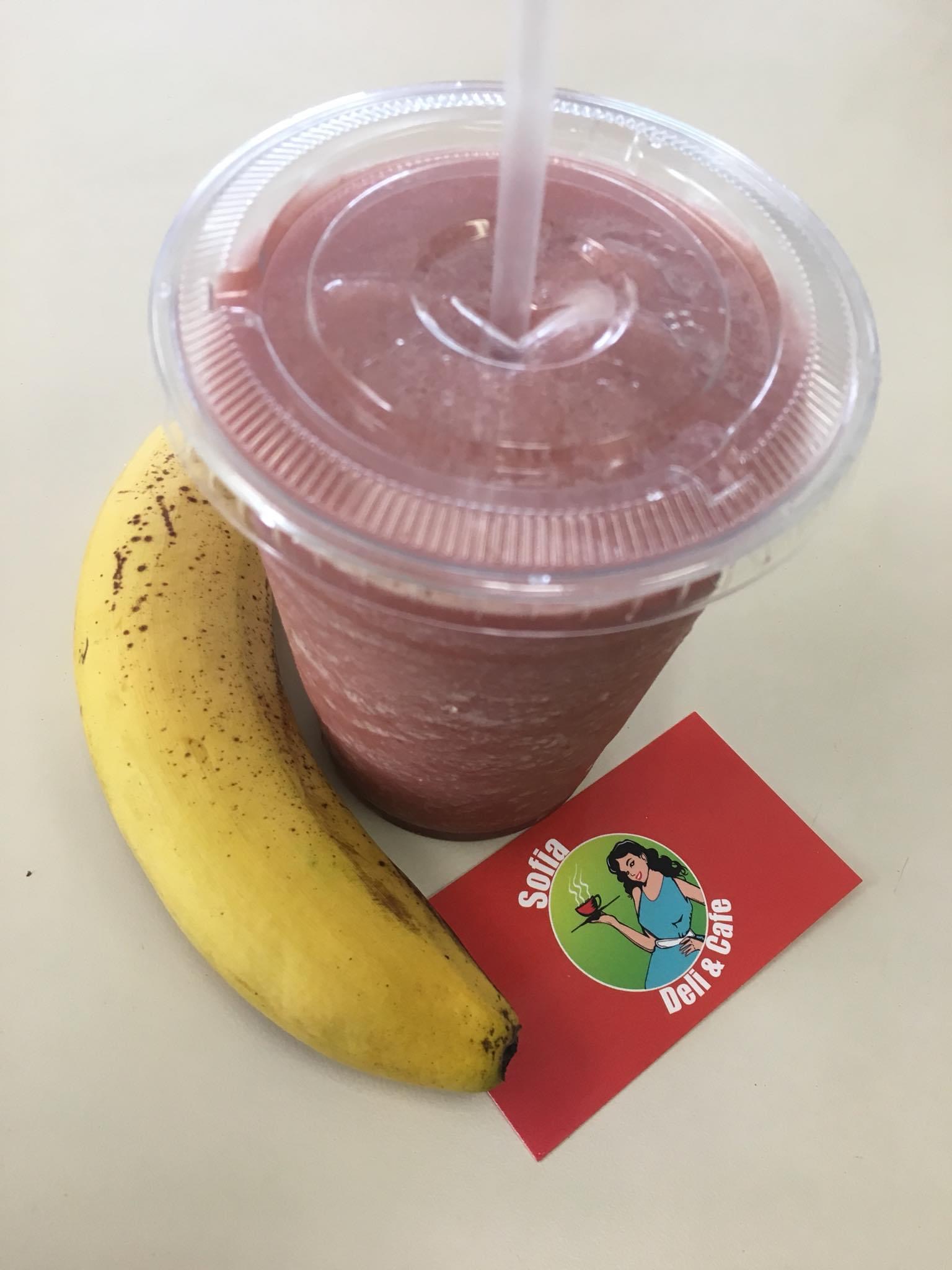 Order Strawberry Smoothie food online from Sofia Deli And Cafe store, Mount Kisco on bringmethat.com