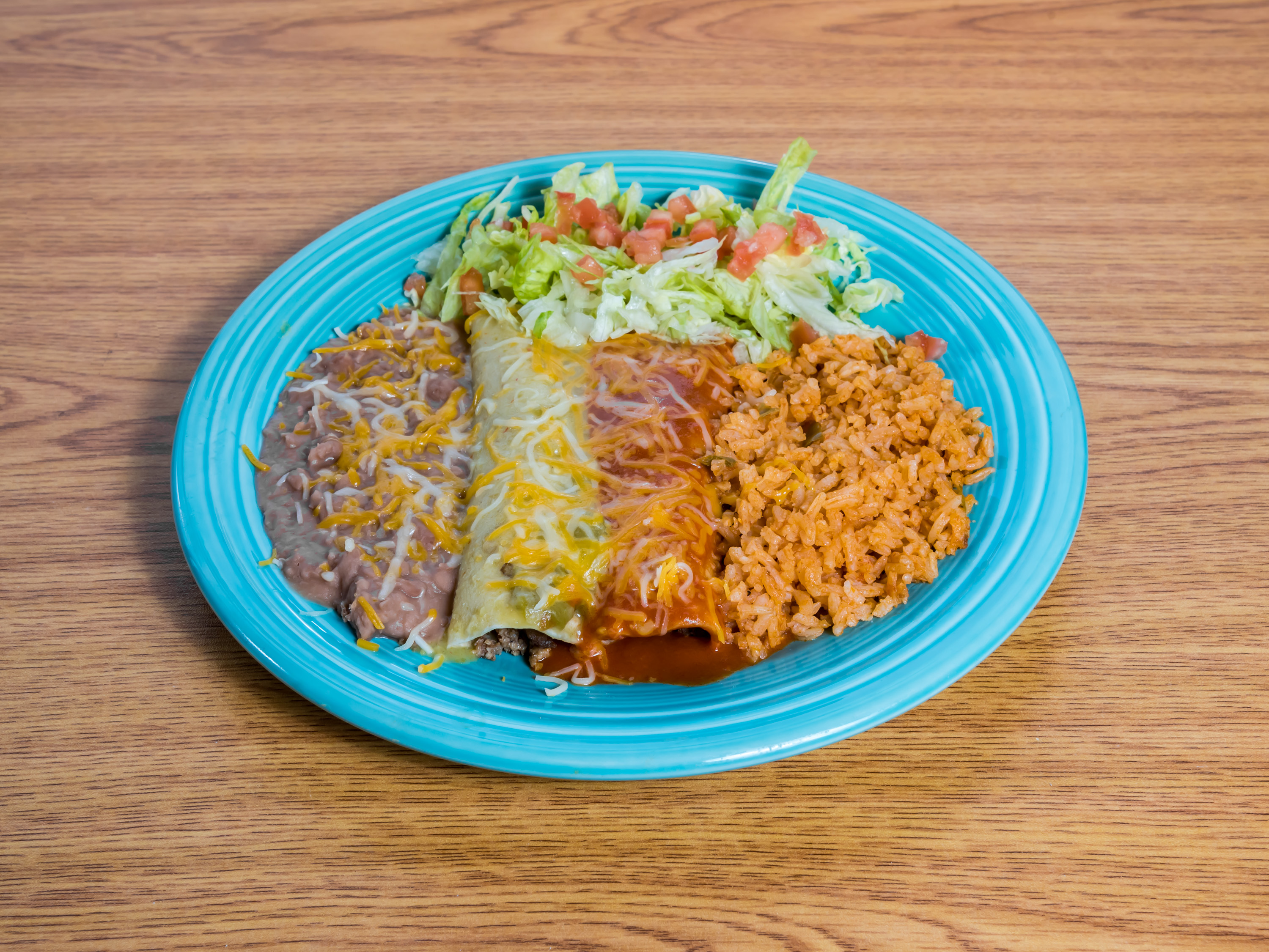 Order Enchilada Plate food online from Burrito Express store, Albuquerque on bringmethat.com
