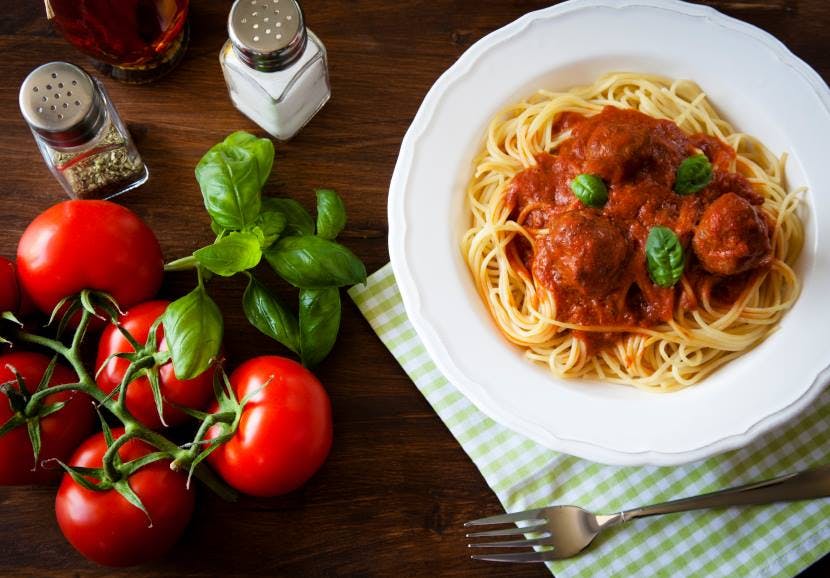 Order Spaghetti with Meatball - Pasta food online from Mario Cafe & Pizzeria store, East Greenville on bringmethat.com