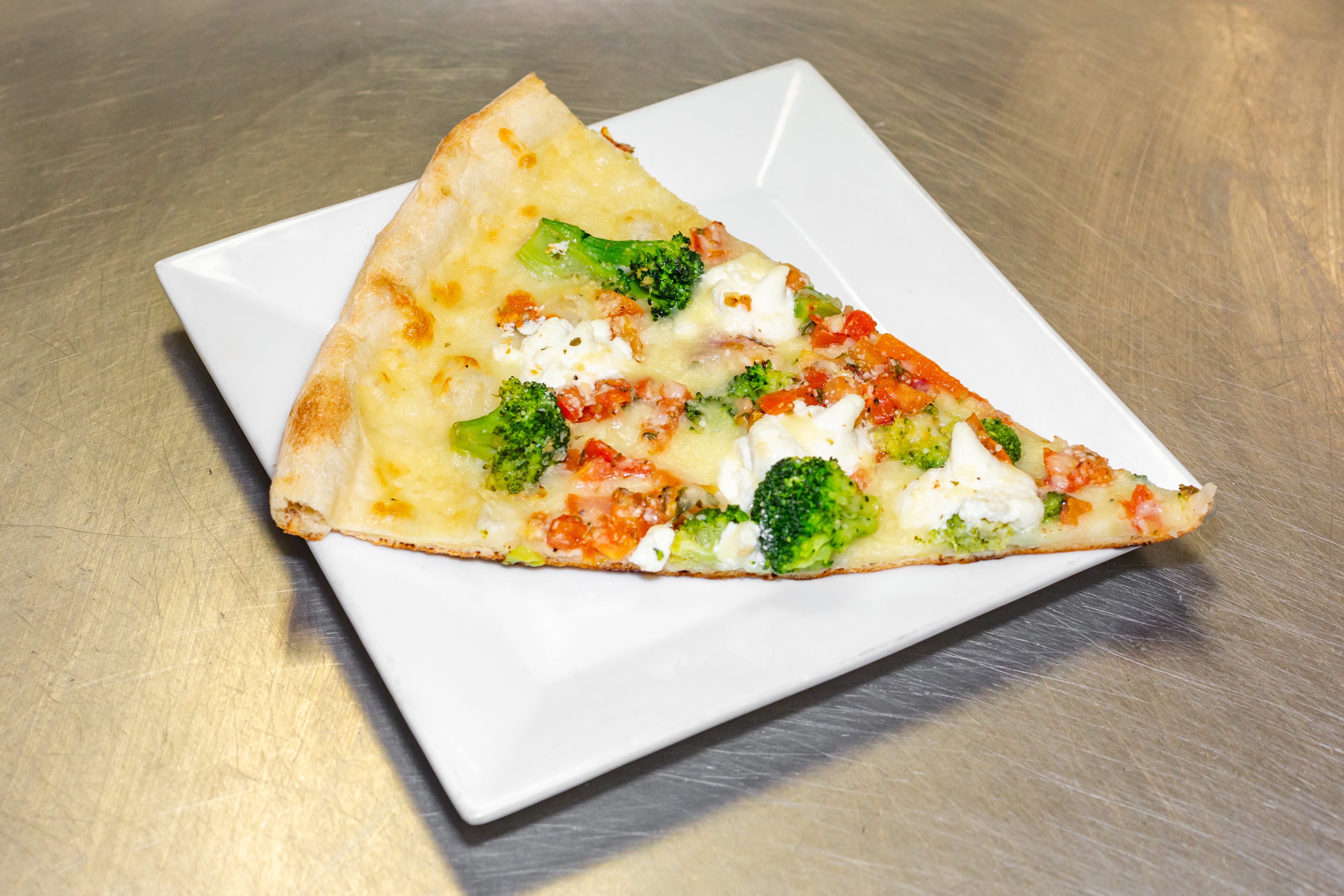 Order Broccoli Gourmet Pizza - Medium 14" food online from Amalfi Pizza store, Newark on bringmethat.com