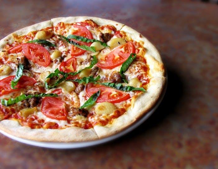 Order San Francisan Pizza - 10" (Feeds 1-2 People) food online from The Blue Onion - Weslaco store, Weslaco on bringmethat.com