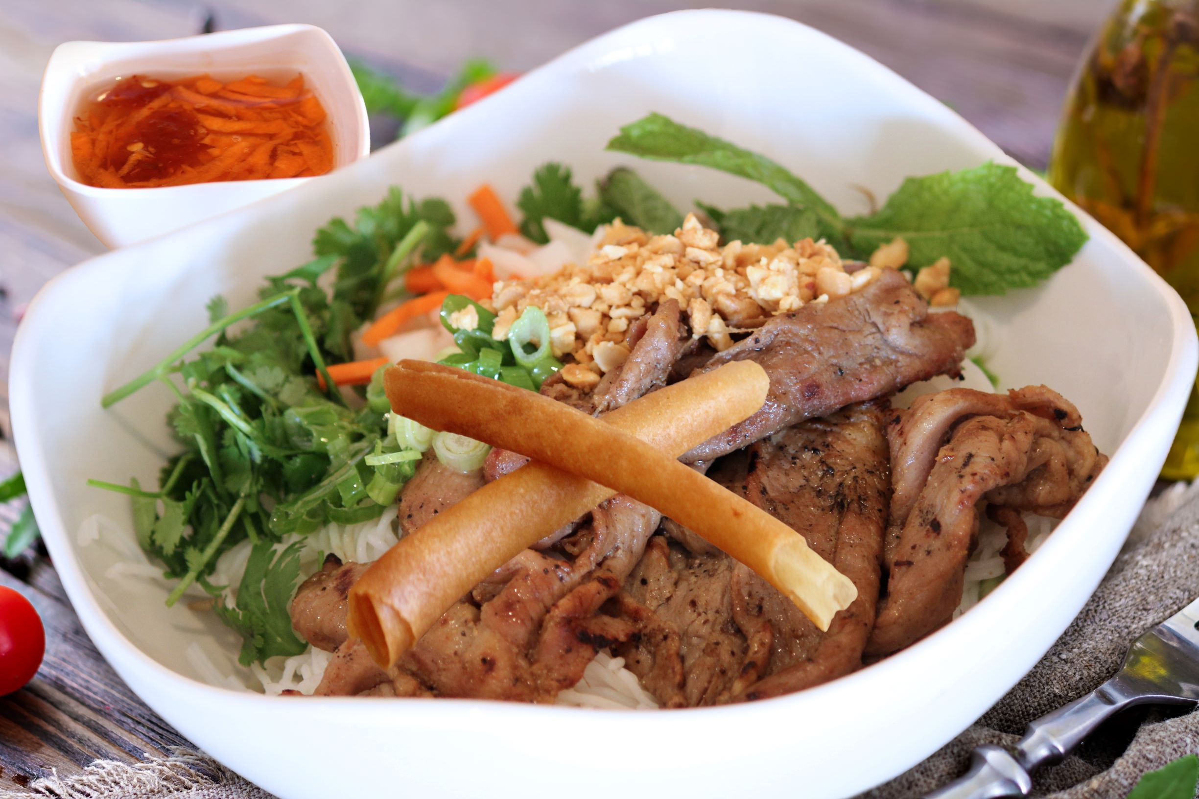Order 53. Bun Thit Nuong food online from Pho 21 Vietnamese Noodle House store, Houston on bringmethat.com