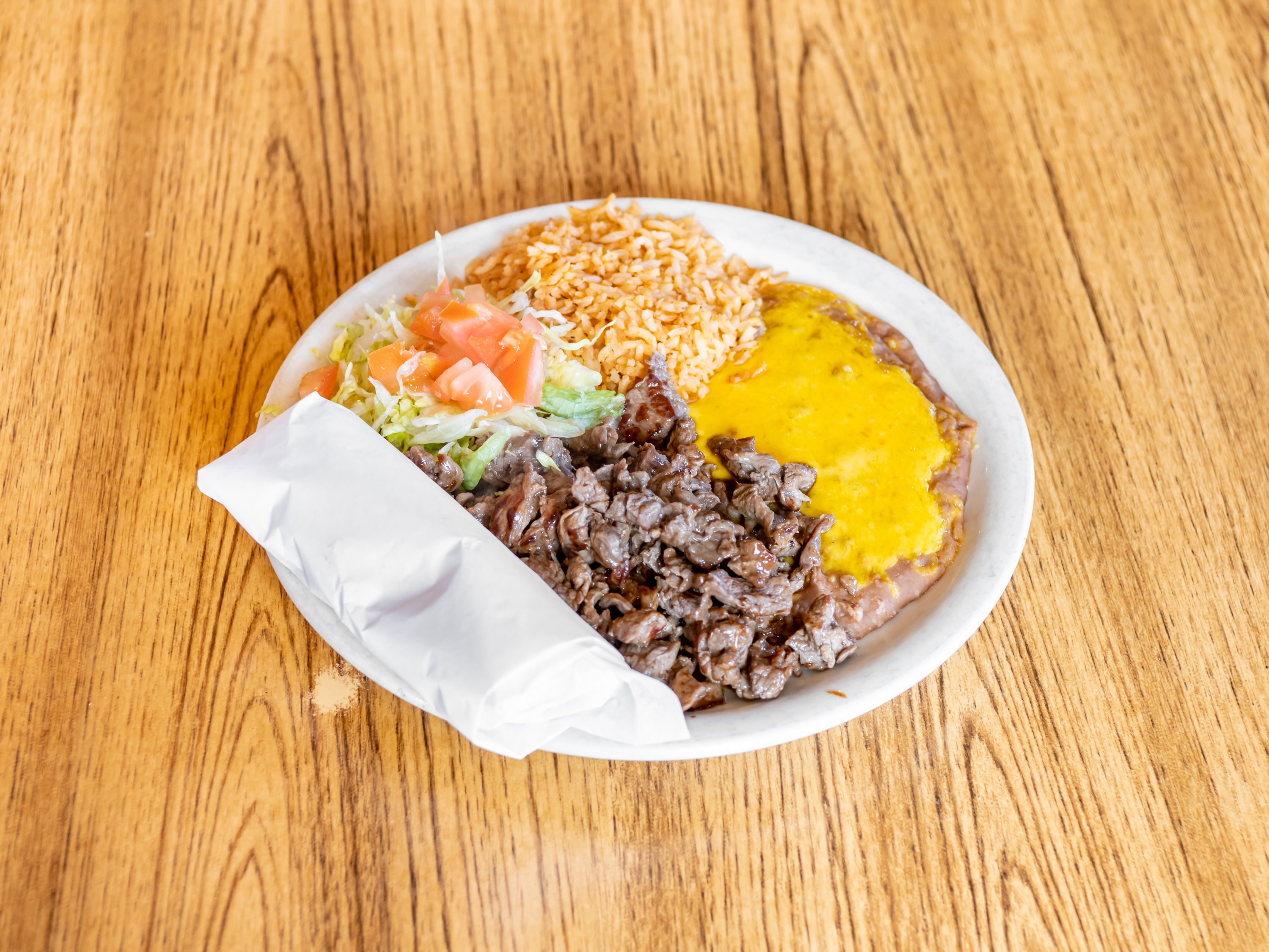 Order 8. Loose Meat Plate, Tortilla, Beans and Rice Combo food online from Don Joses Mexican Foods store, Phoenix on bringmethat.com