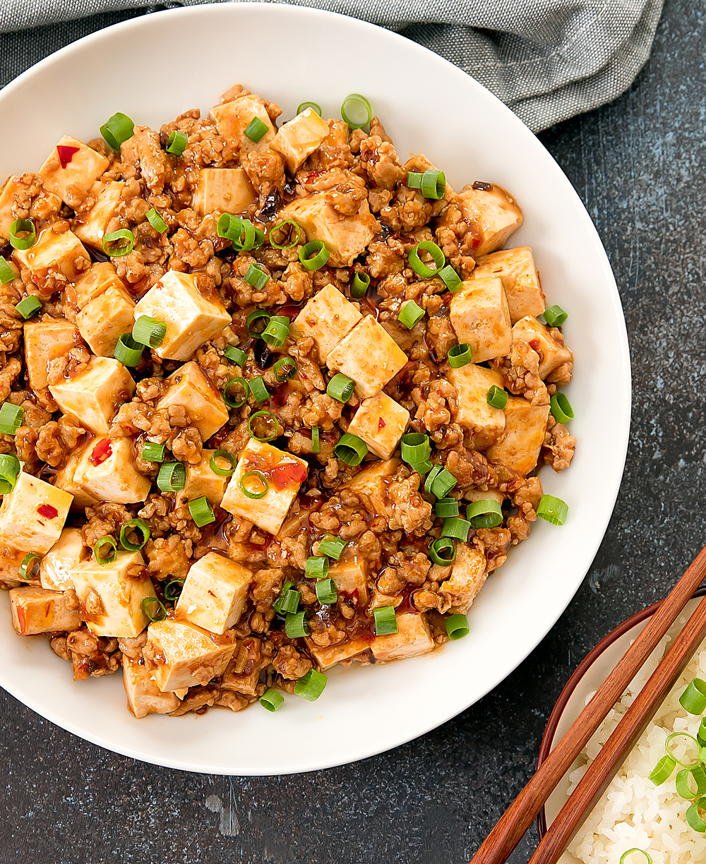 Order Ma Po Tofu with Pork food online from Happy Cafe store, Denver on bringmethat.com