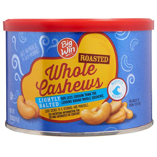 Order Big Win Whole Cashews Lightly Salted (8.5 oz) food online from Rite Aid store, Eugene on bringmethat.com