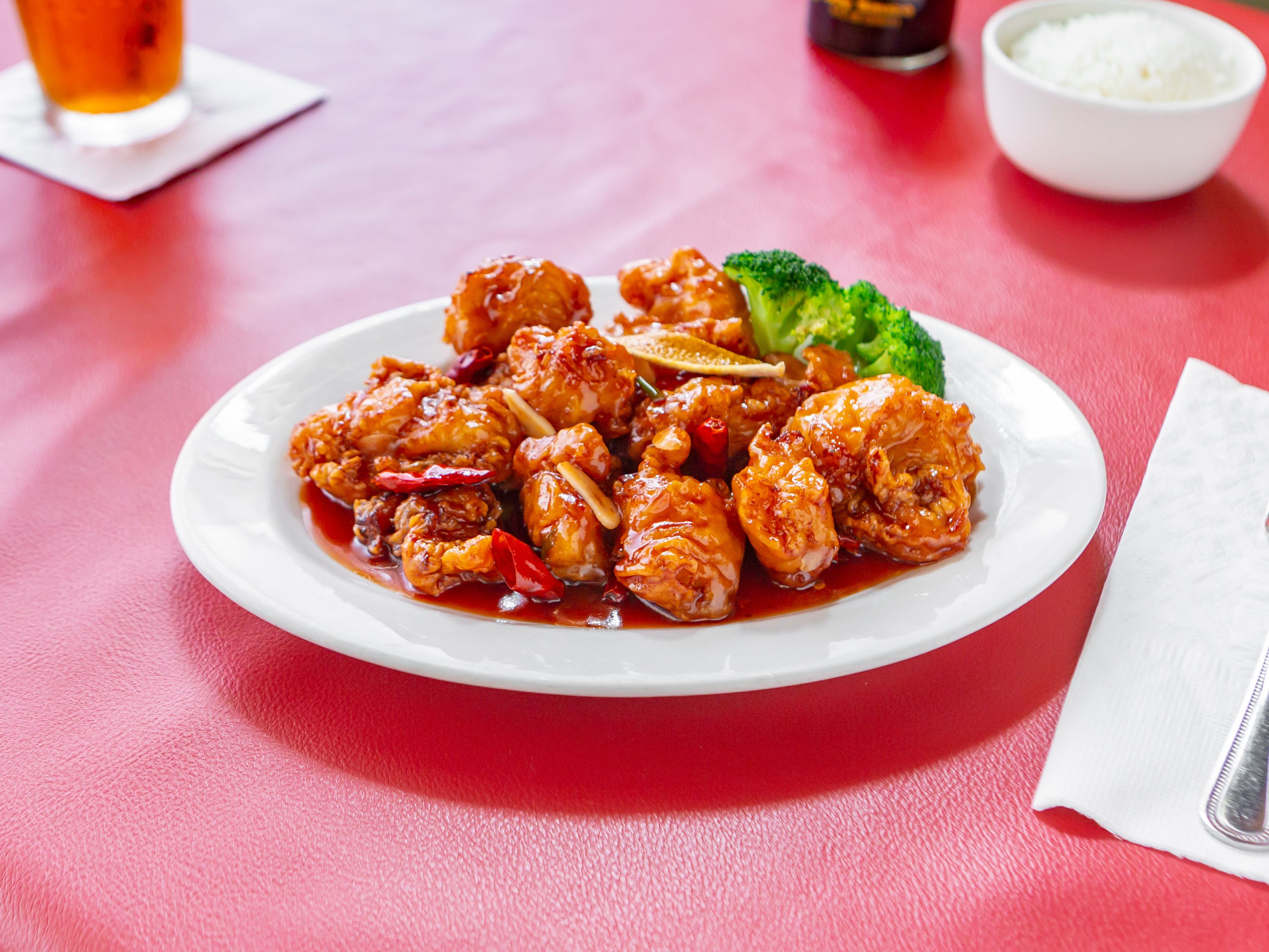 Order Orange Chicken food online from Tang's Pacific Bistro store, Ft. Worth on bringmethat.com