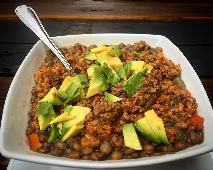 Order Colombian Style Lentil Soup w/ avocado food online from V Spot store, Brooklyn on bringmethat.com