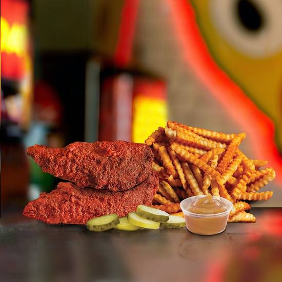 Order Dave's #1:     2 Tenders w/ Fries food online from Dave's Hot Chicken store, San Luis Obispo on bringmethat.com