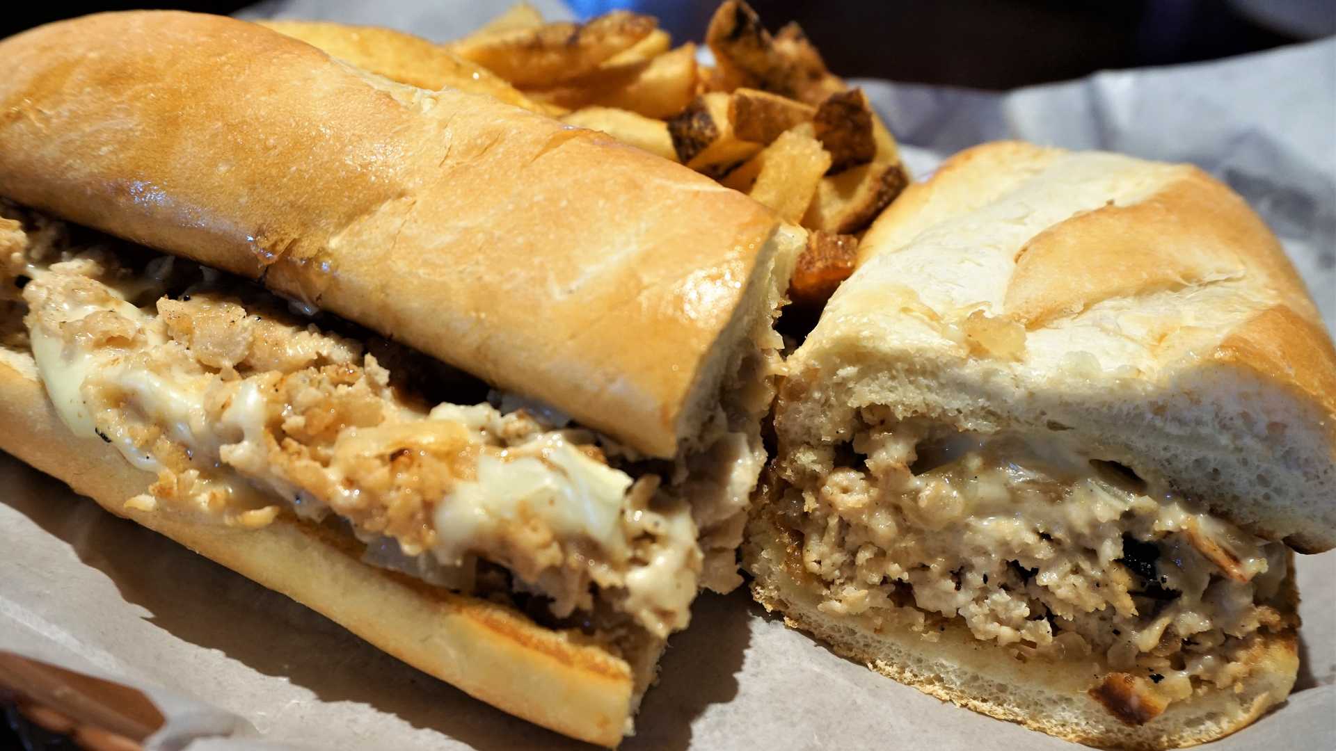 Order Chicken Philly Sandwich food online from Kickback Jack's store, Fayetteville on bringmethat.com