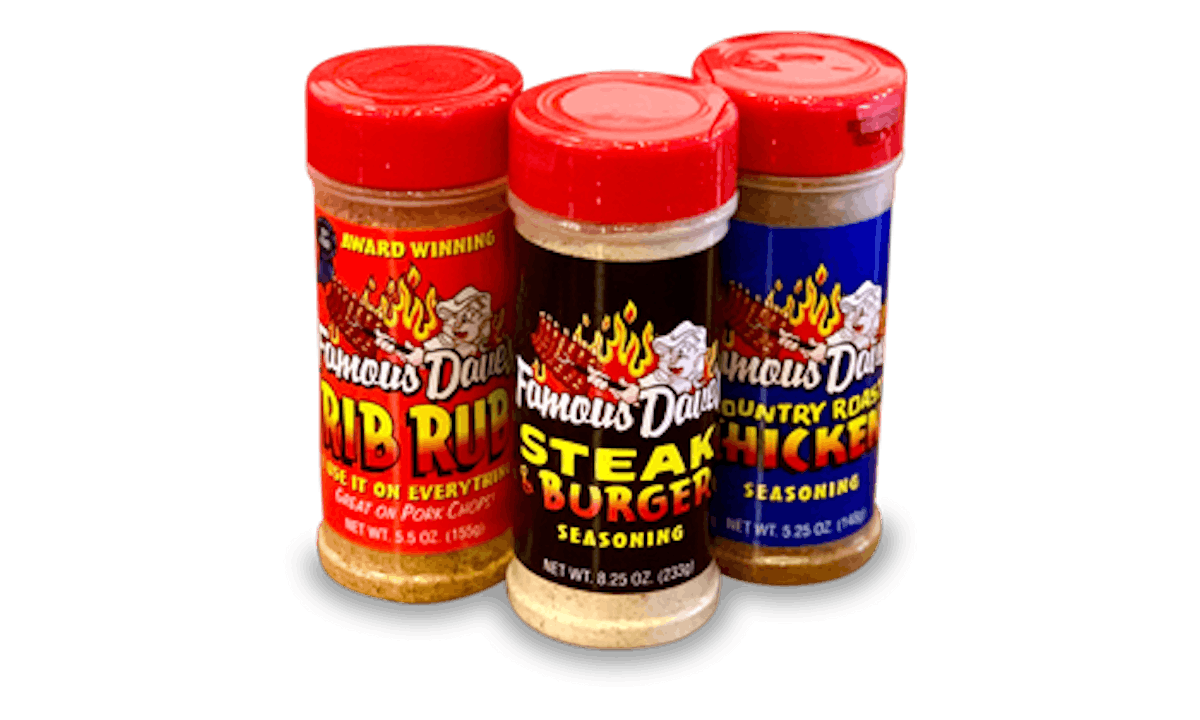 Order Seasonings and Rubs food online from Famous dave's store, Riverside on bringmethat.com
