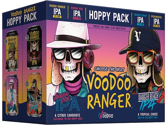 Order Voodoo Ranger Hoppy Variety Pack - 12x 12oz Cans food online from Kirby Food & Liquor store, Champaign on bringmethat.com