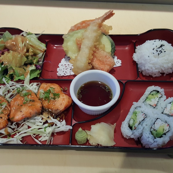 Order Salmon Teriyaki Bento food online from Toyo Sushi store, Torrance on bringmethat.com