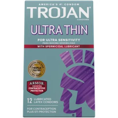 Order Trojan Ultra Thin Spermicidal 3 Count food online from 7-Eleven store, Hutto on bringmethat.com