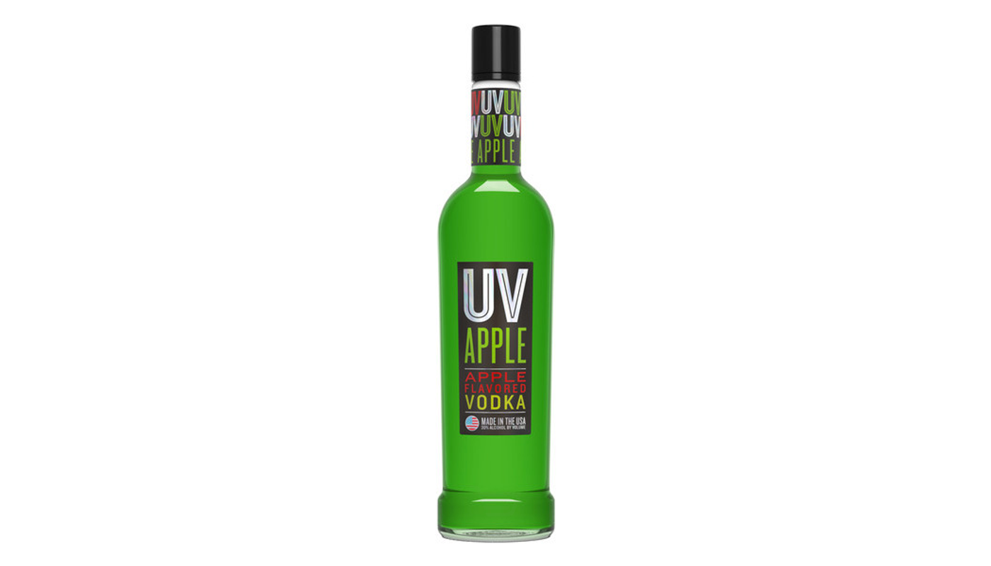 Order UV Green Apple Vodka 50mL food online from Far Western Liquor store, SANTA MARIA on bringmethat.com