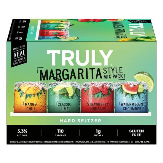 Order Truly Hard Seltzer Margarita Style Variety Pack Cans - Pack Of 12 food online from Red Roof Market store, Lafollette on bringmethat.com