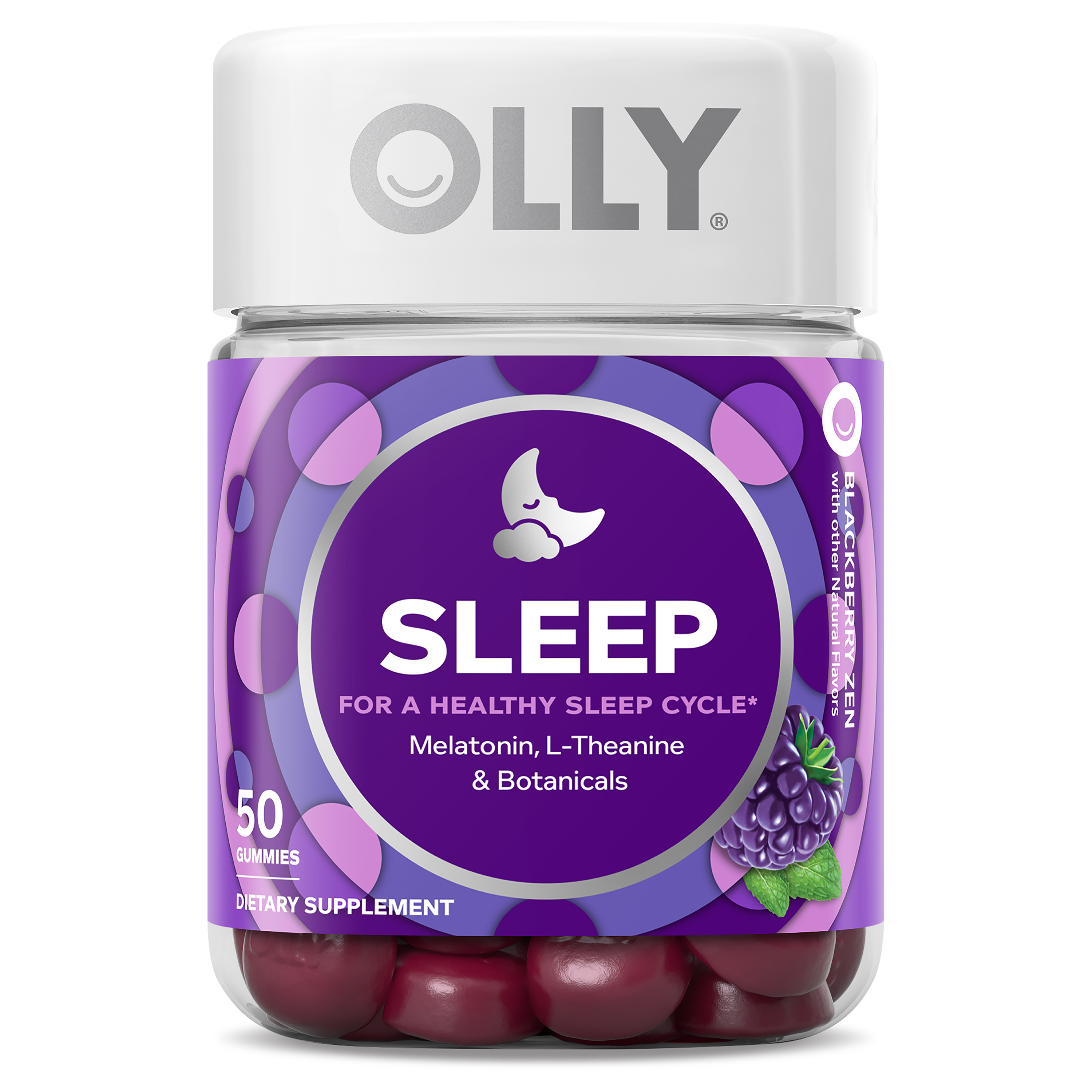 Order OLLY Sleep Gummies, Melatonin, Sleep Aid, Blackberry Zen, 3mg - 50 ct food online from Rite Aid store, CORNING on bringmethat.com