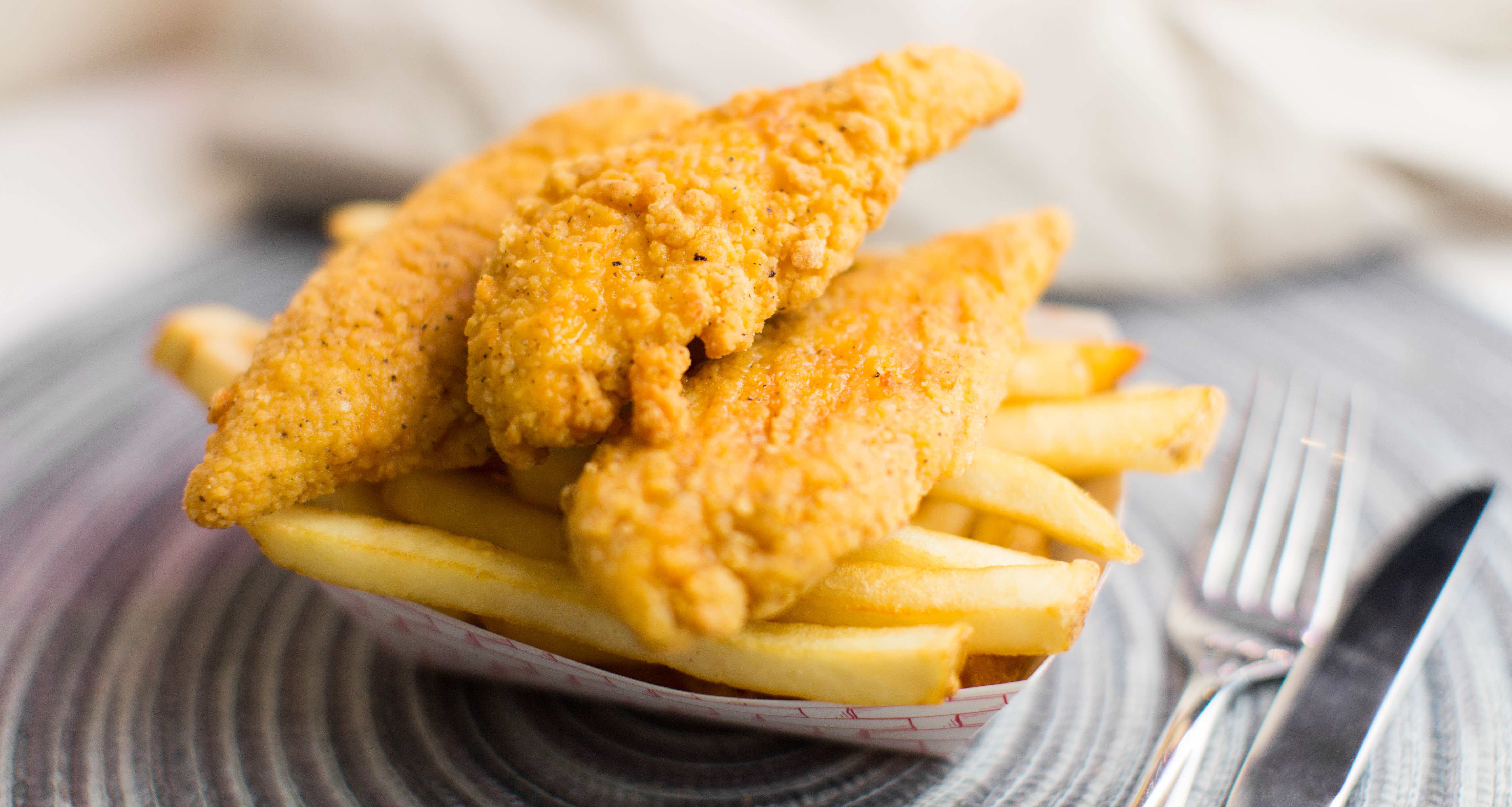 Order Chicken Strips & Chips food online from Spud Fish & Chips store, King County on bringmethat.com