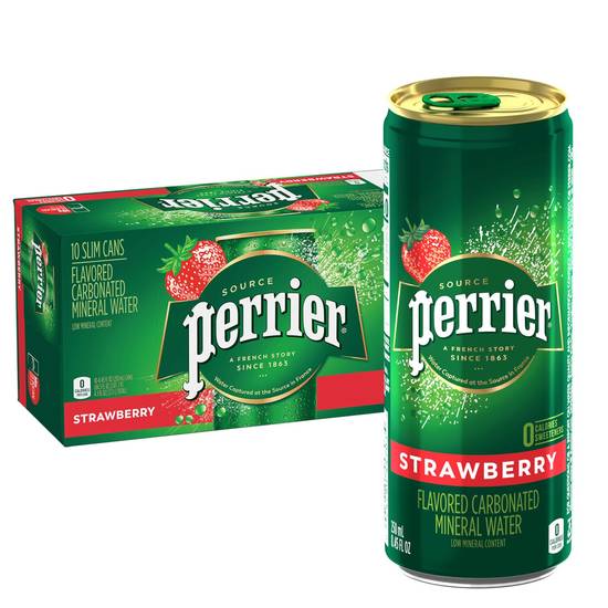 Order Perrier Strawberry Flavored Sparkling Mineral Water, 8.45 OZ Cans, 10 CT food online from Cvs store, HAMMOND on bringmethat.com