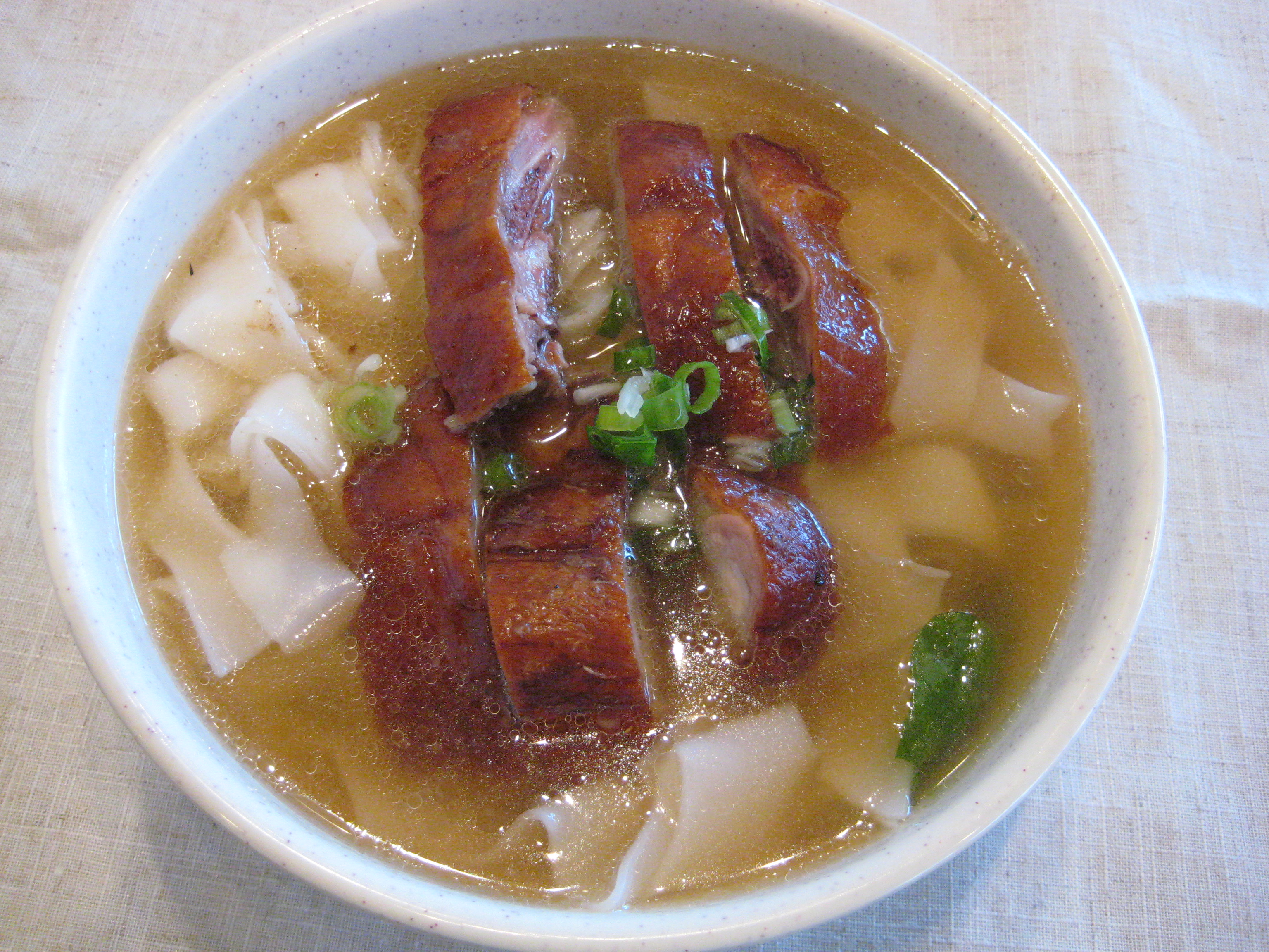 Order BBQ Duck Noodle Soup 燒鴨湯河 food online from Street Food Cafe store, San Mateo on bringmethat.com