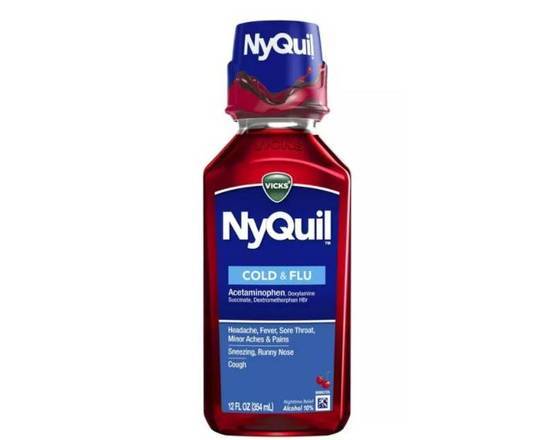 Order Vicks Nyquil Cold and Flu Relief Liquid Cherry (8 oz) food online from Urban Value Corner Store store, Dallas on bringmethat.com