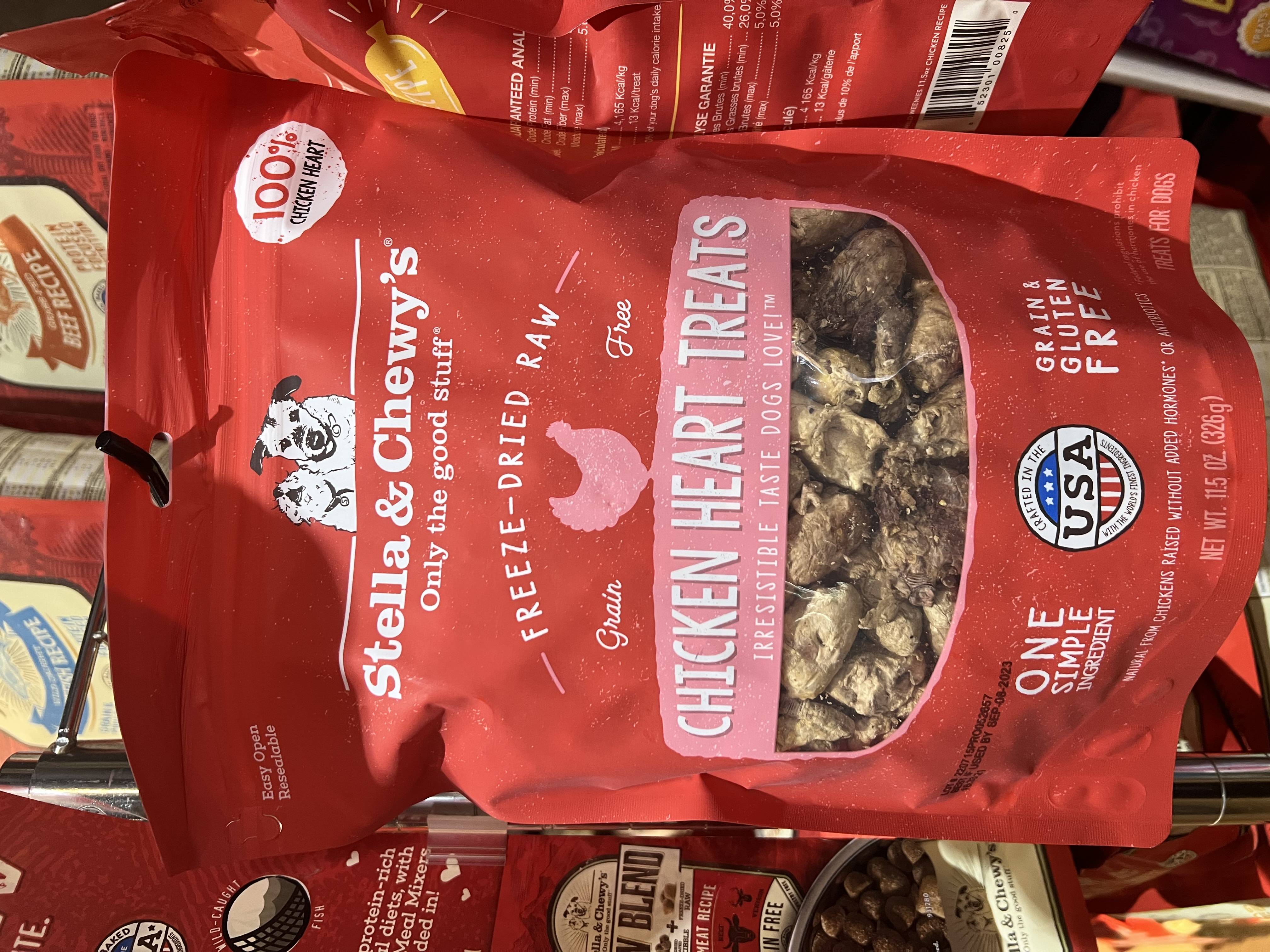 Order S&C Dog Freeze Dried Chicken Heart Treats 11.5oz food online from A Paw Place store, Chicago on bringmethat.com