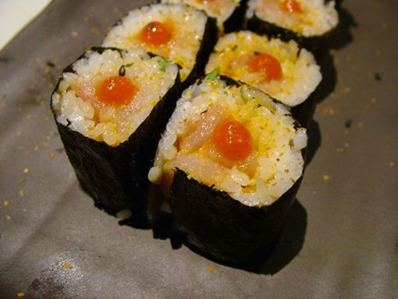 Order Spicy Yellowtail Roll (8pc) food online from Tiger Asian Bowl store, Allen on bringmethat.com