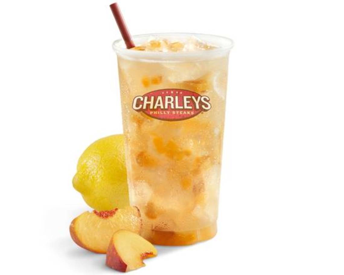 Order Real Fruit Peach Lemonade food online from Charleys Cheesesteaks store, Universal City on bringmethat.com