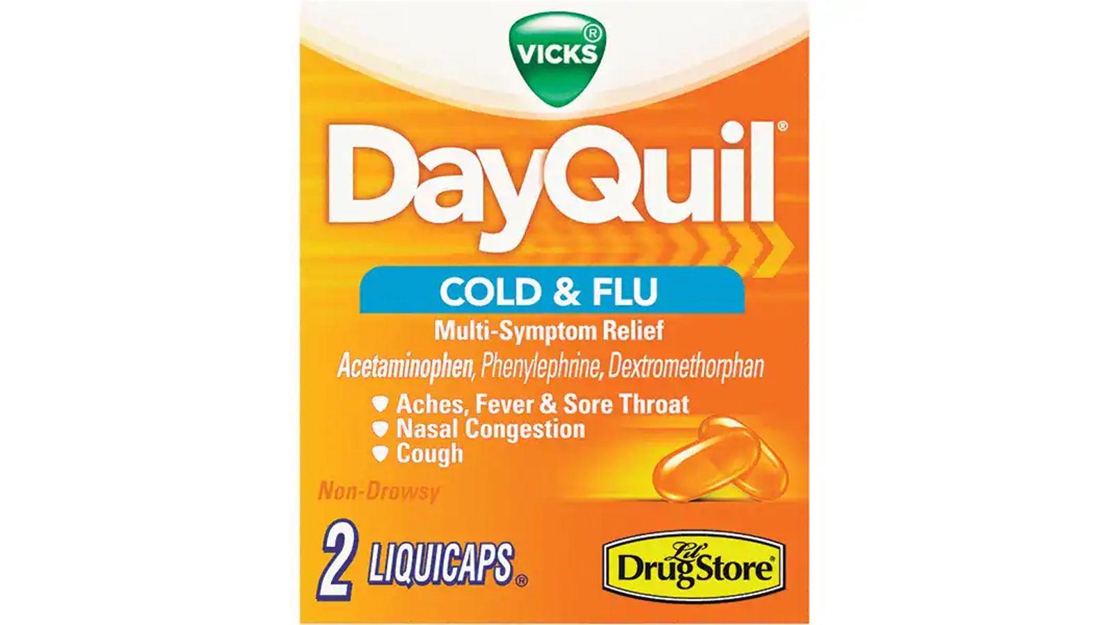 Order Dayquil Cold & Flu 4 pc food online from Chevron Extramile store, Garden Grove on bringmethat.com