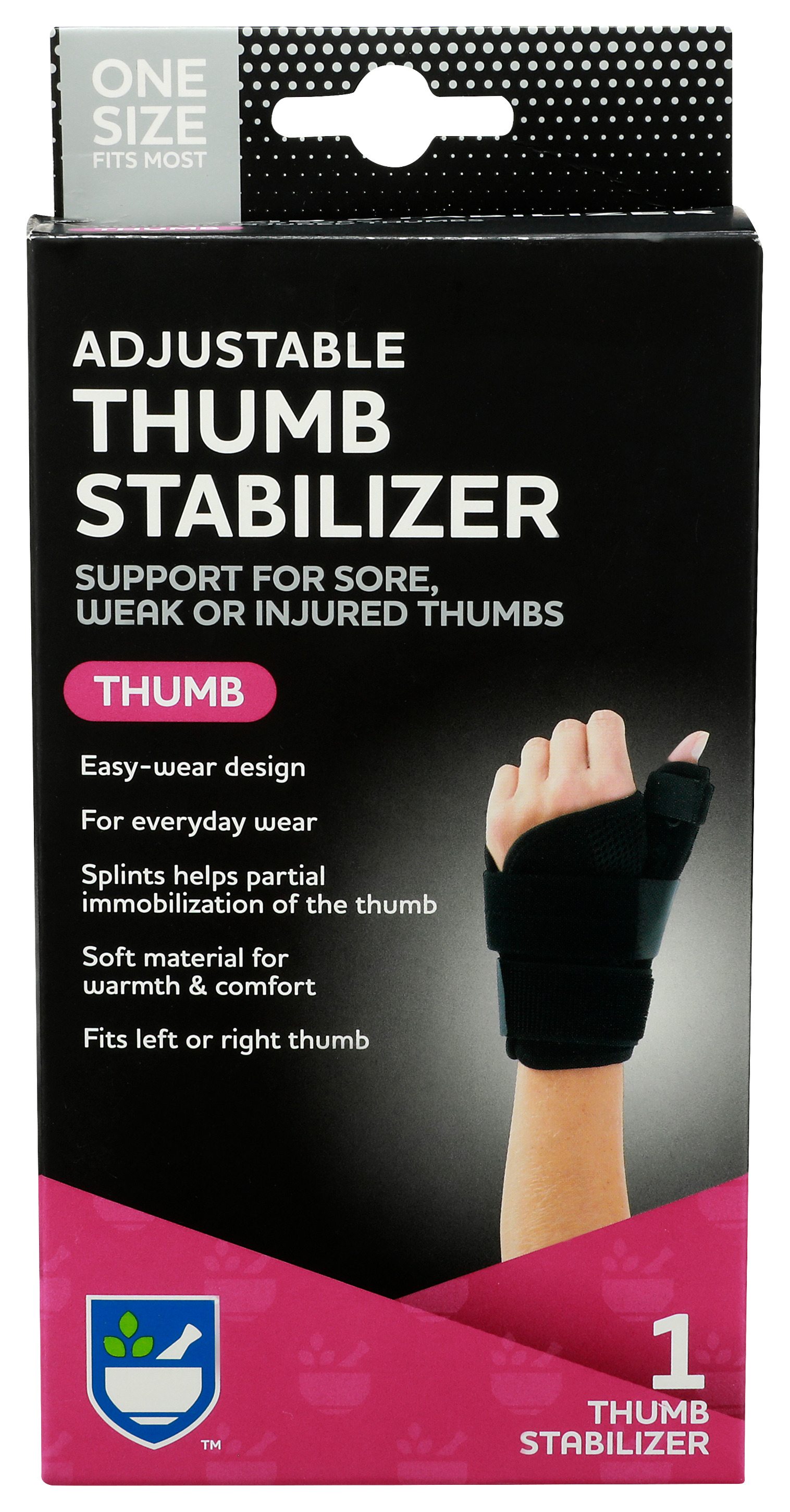 Order Rite Aid Adjustable Thumb Stabilizer - One Size food online from Bartell store, Edmonds on bringmethat.com