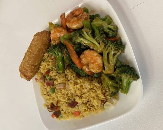 Order Shrimp with Broccoli Combo Plates 芥兰虾组合盘 food online from Double Dragon 2 store, Louisville on bringmethat.com