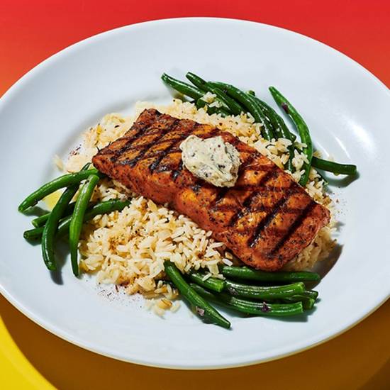 Order Grilled Atlantic Salmon food online from Dave & Buster store, Philadelphia on bringmethat.com