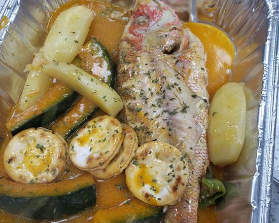 Order Escovitch Snapper Meal food online from Island Flavaz Jerk Seafood Center store, Uniondale on bringmethat.com