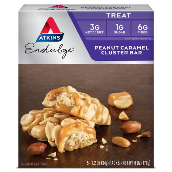 Order Atkins Endulge Treat Bar Peanut Caramel Cluster (5 ct) food online from Rite Aid store, HERMITAGE on bringmethat.com