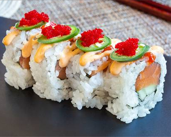 Order Fire Storm Roll food online from Sushi Town store, Beaverton on bringmethat.com
