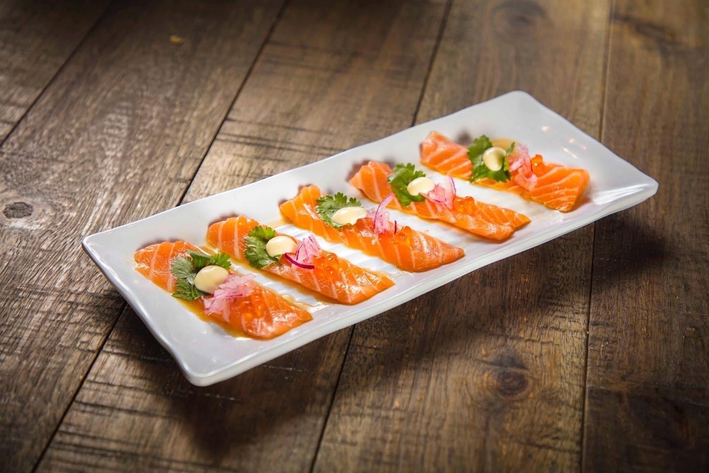 Order Salmon carpaccio food online from Ramen Hajime store, Tustin on bringmethat.com
