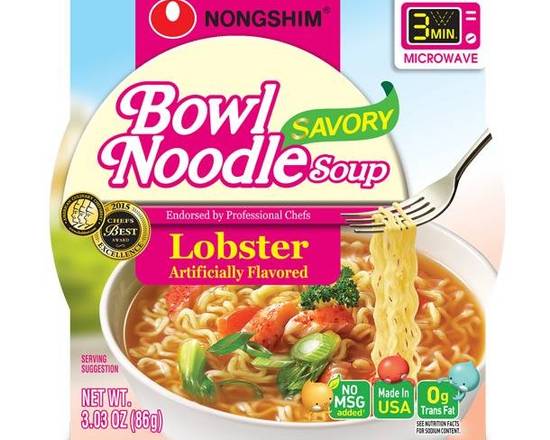 Order Bowl Noodles Lobster Flavor 86g ( 3.03 oz ) food online from Starway Liquor store, Bell Gardens on bringmethat.com