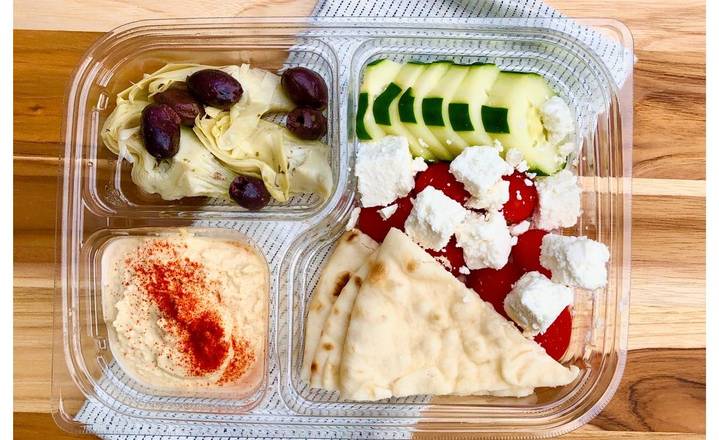 Order Hummus Snack Tray food online from Foode Cafe store, Vancouver on bringmethat.com