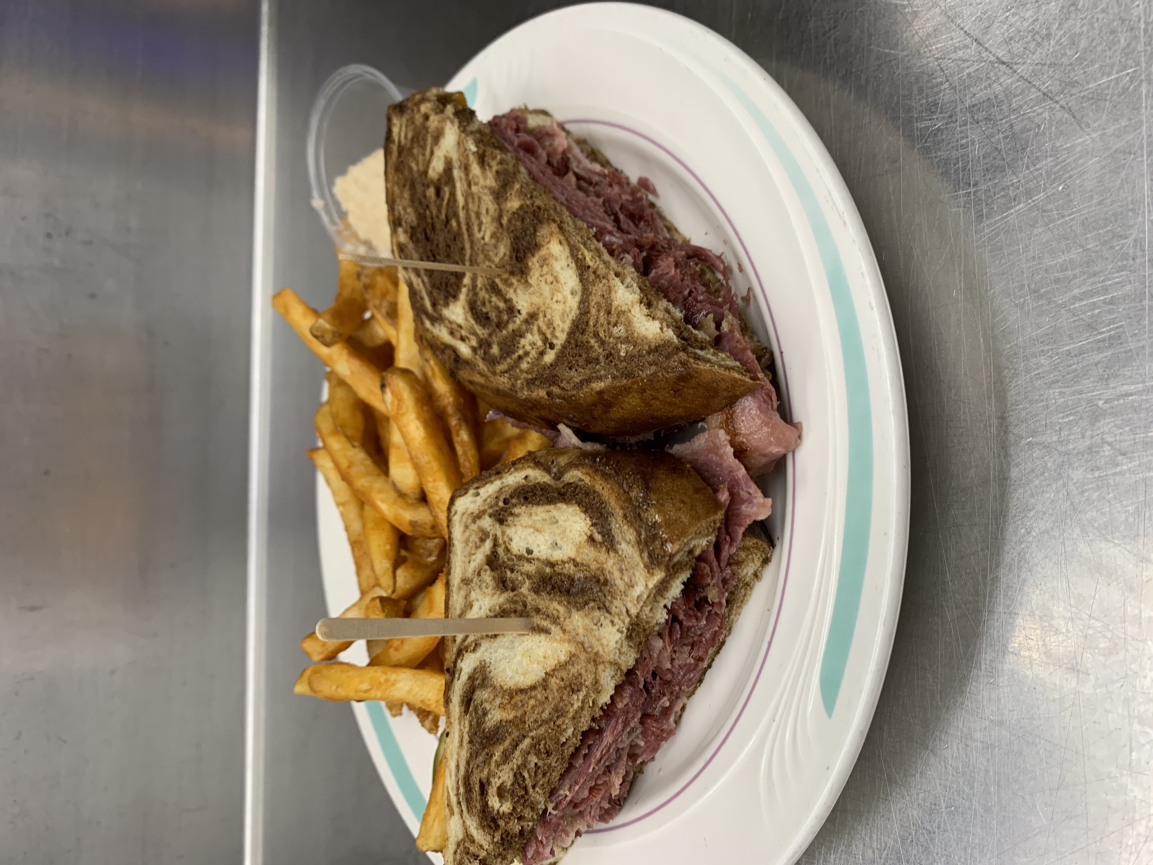 Order Corned Beef Sandwich food online from 1st Place Sports Bar store, Hoffman Estates on bringmethat.com