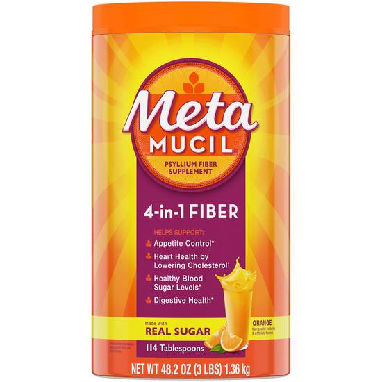 Order Metamucil MultiHealth Fiber Supplement Orange Smooth (48.2 oz) food online from Rite Aid store, San Rafael on bringmethat.com