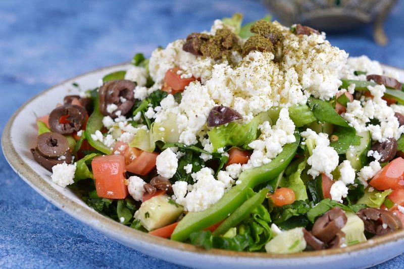 Order Greek Salad food online from Nish nush store, New York on bringmethat.com