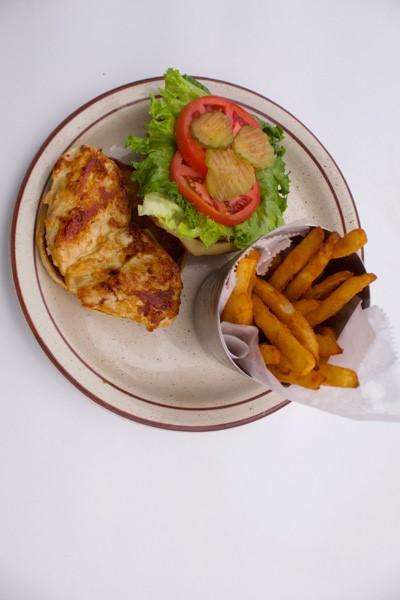 Order CHICKEN BURGER food online from Wisk Am Eatery store, Prosper on bringmethat.com