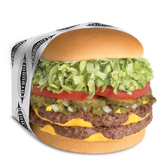 Order XXL Fatburger (1lb) food online from Fatburger & Buffalo Express store, Hesperia on bringmethat.com