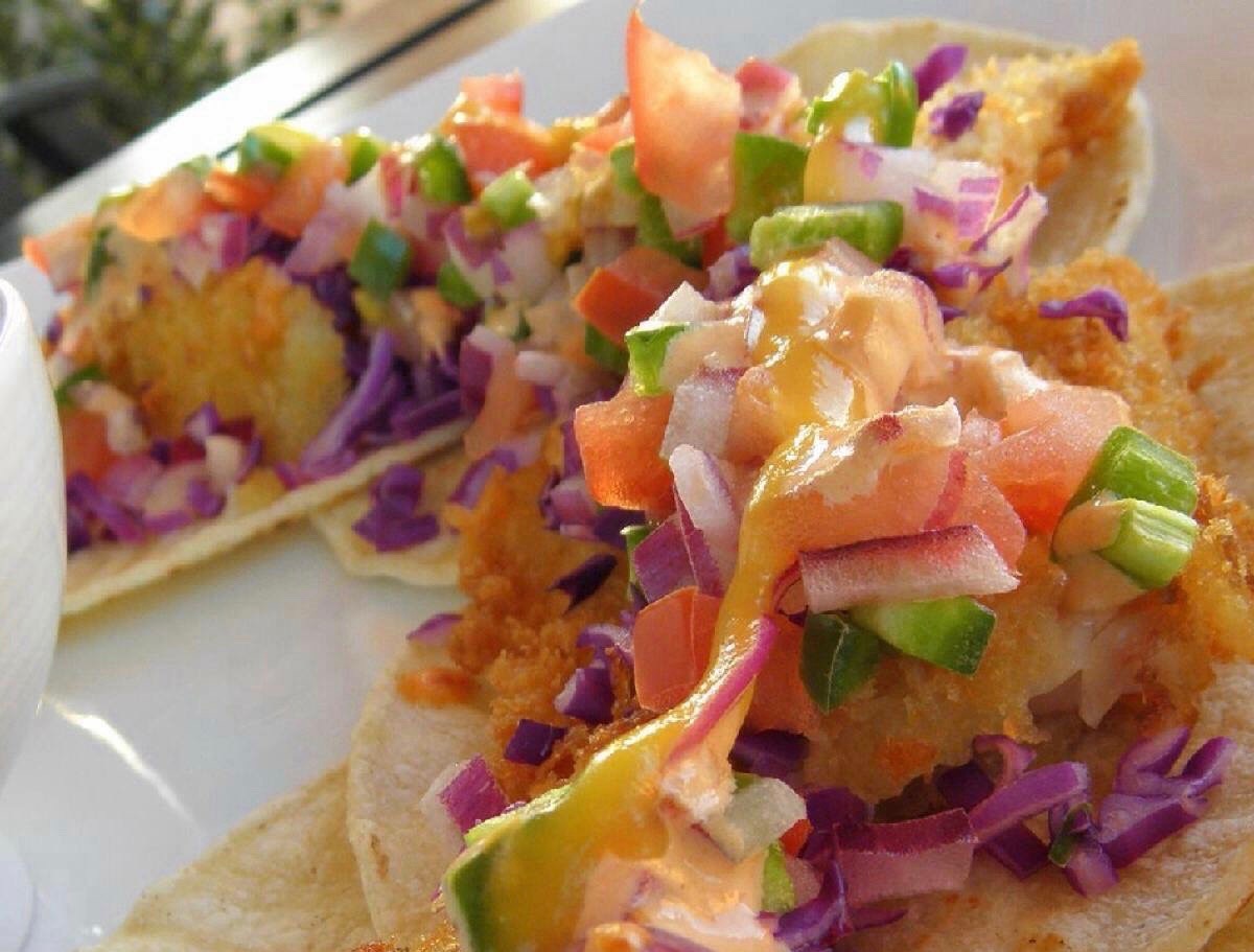 Order Shrimp Tacos food online from Moonrise Spirits And Sushi store, El Paso on bringmethat.com