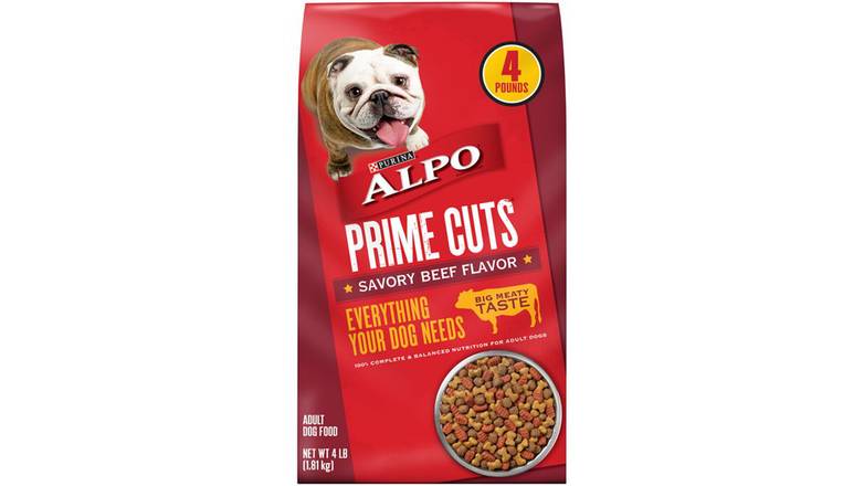 Order Purina Alpo Dry Dog Food Prime Cuts Savory Beef Flavor food online from Trumbull Mobil store, Trumbull on bringmethat.com