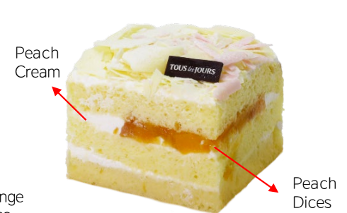 Order Peach Cream Piece food online from Tous Les Jours store, Natick on bringmethat.com