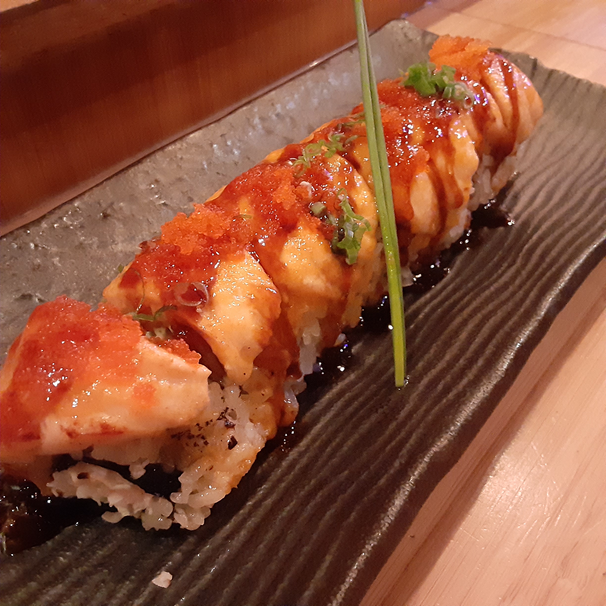 Order Baked Salmon Roll food online from Tsukiji Sushi Sen store, Santa Monica on bringmethat.com